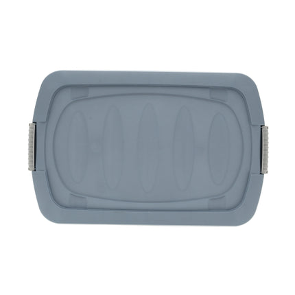 Opbergbox 24L Blauw/Transparant - Onderbedbox met Wielen & Druksluiting (60x38.5x18 cm) - Handige Opberger Onder Bed