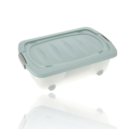 Set van 2 Opbergboxen Groen 24L - Onderbedboxen met Deksel (60x38.5x18 cm) - Ideaal voor Opslag Onder Bed, Huis & Kantoor