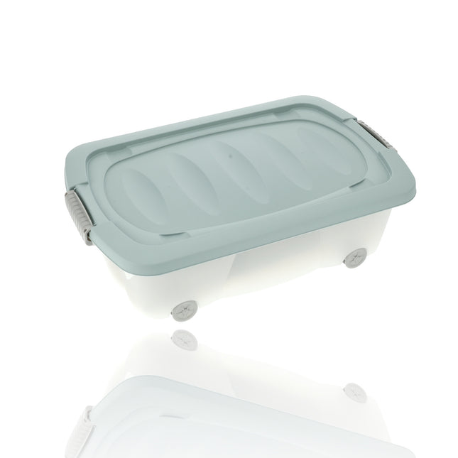 Opbergbox Groen 24L - Onderbedbox met Deksel (60x38.5x18 cm) - Opslag Onder Bed voor Huis & Kantoor
