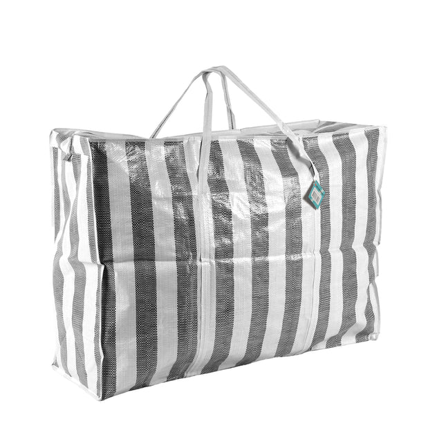 Shopping Tassen Met Rits en Handvatten | 125L | Duurzame Polyester Stoffen Boodschappentas Van 80cm x 58cm x 28cm | Ideaal voor Verhuizen Opslag en Boodschappen | Big Shopper Winkel Van Max Gewicht 25 kg  