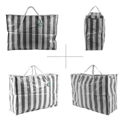 Grote Verhuistassen  | Set van 2 | 125L Opslagcapaciteit | Duurzaam Polyester | Turkentas met Rits en Handvatten | Grote Shopper Tas Perfect voor Verhuizen Opslag en Reizen | Houdt Uw Spullen Veilig