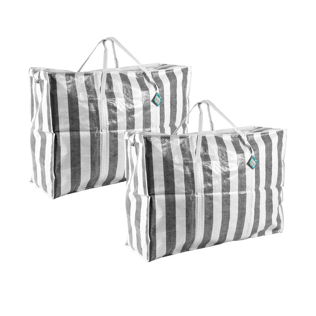 Grote Verhuistassen  | Set van 2 | 125L Opslagcapaciteit | Duurzaam Polyester | Turkentas met Rits en Handvatten | Grote Shopper Tas Perfect voor Verhuizen Opslag en Reizen | Houdt Uw Spullen Veilig