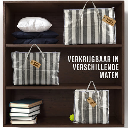 Shopping Tassen Met Rits en Handvatten | 125L | Duurzame Polyester Stoffen Boodschappentas Van 80cm x 58cm x 28cm | Ideaal voor Verhuizen Opslag en Boodschappen | Big Shopper Winkel Van Max Gewicht 25 kg  