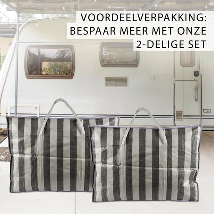Grote Verhuistassen  | Set van 2 | 125L Opslagcapaciteit | Duurzaam Polyester | Turkentas met Rits en Handvatten | Grote Shopper Tas Perfect voor Verhuizen Opslag en Reizen | Houdt Uw Spullen Veilig