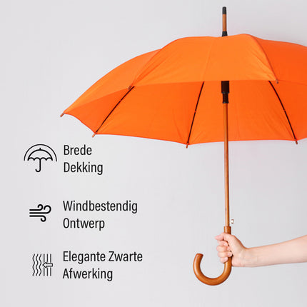 Grote Opvouwbare Paraplu - Automatische Windbestendige Paraplu - Oranje Polyester - Ø90 cm