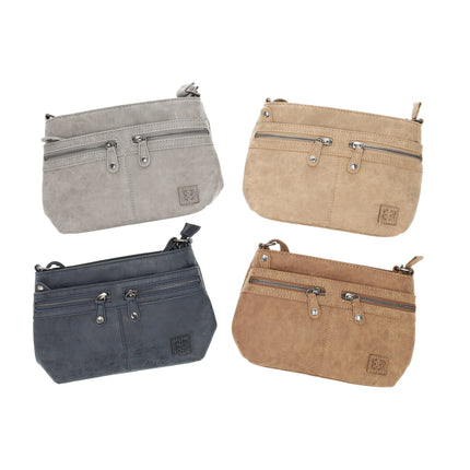 Leren Crossbodytas Dames - Camel Handtas Dames Crossbody - ImitatieLeer - Perfect Cadeau voor Haar - 25x17x7cm - 5 Vakken