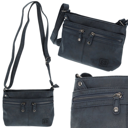 Stijlvolle Navy Schoudertas Dames - Lichtgewicht Crossbody Tas, Afmetingen 23.5cm x 6cm x 17cm