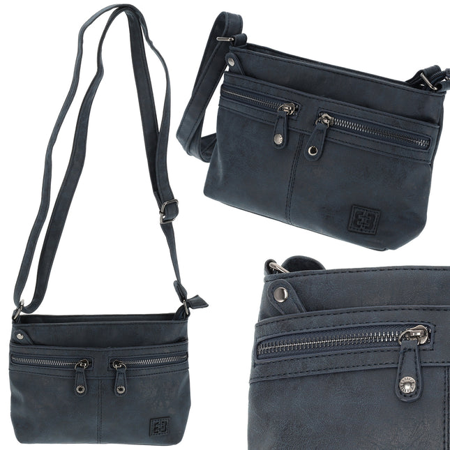 Stijlvolle Navy Schoudertas Dames - Lichtgewicht Crossbody Tas, Afmetingen 23.5cm x 6cm x 17cm