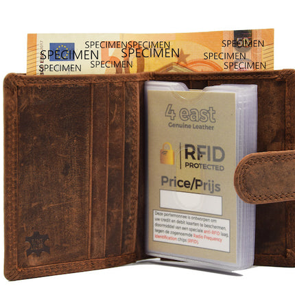 Pasjeshouder - creditcardhouder - RFID- 4East Pasjeshouder - Creditcardhouder bruin