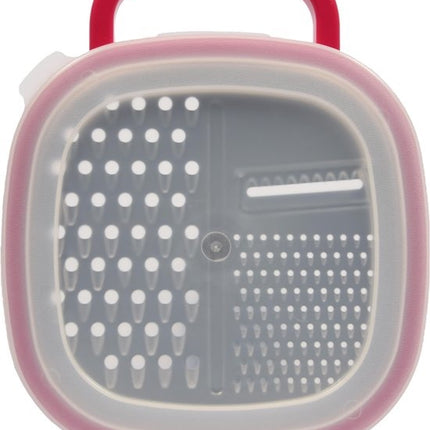Keukenrasp | Rasp met Opbergbakje en deksel -25x20x6cm - Roze