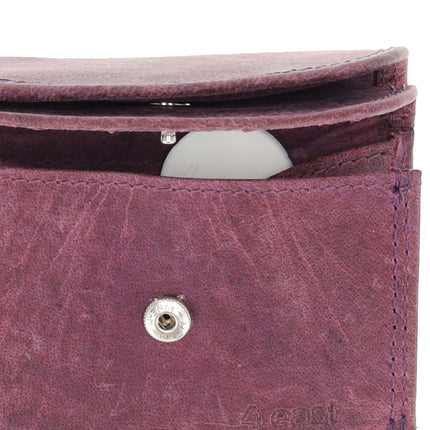 Overslag Portemonnee met Dubbele Kleppen | Dames & Heren | RFID Bescherming | Unisex Portefeuille in Paars | 2 Pasjeshouder, Bil & Muntvak | 9x7x2cm 