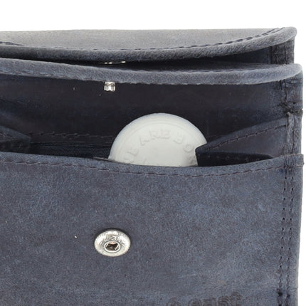  Portemonnee Met Dubbele Kleppen | Unisex Overslag Portemonnee met RFID Bescherming | Handige Portefeuille Heren & Dames | 2 Pasjeshouder, Bil & Muntvak | 9x7x2cm - Navy