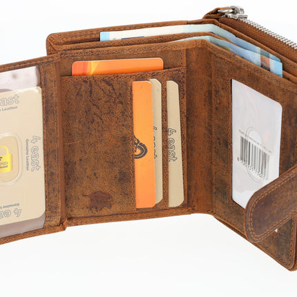 Portemonnee Heren - Portemonnee Dames - Camel - Unisex Portemonnee met Rits - RFID Anti-Skim - 13,5x10 cm  - 6 Pasjeshouder 
