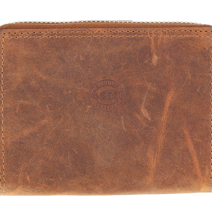 Portemonnee Heren - Portemonnee Dames - Camel - Unisex Portemonnee met Rits - RFID Anti-Skim - 13,5x10 cm  - 6 Pasjeshouder 