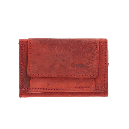 Kleine portemonnee pasjes en geld |dames & heren | anti skim met 2 pasjeshouder & muntvak | ideaal kerstcadeautjes | 9.8x6.5x2 cm – rood 