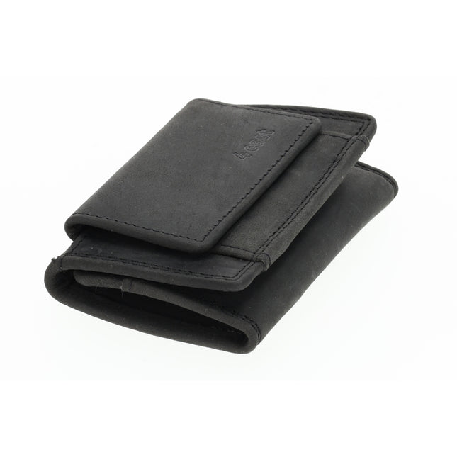 Kleine portemonnee voor dames & heren | pasjes en geld | anti skim met 2 pasjeshouder & muntvak |ideaal cadeautjes | 9.8x6.5x2 cm – zwart 