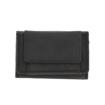 Kleine portemonnee voor dames & heren | pasjes en geld | anti skim met 2 pasjeshouder & muntvak |ideaal cadeautjes | 9.8x6.5x2 cm – zwart 