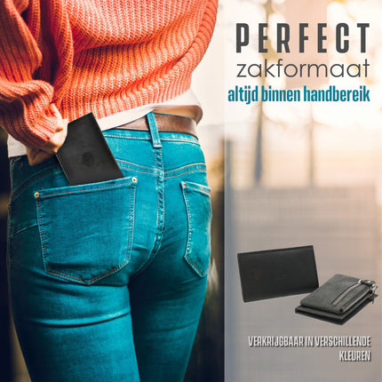  Dames portemonnee leer met rits | portemonnee dames veel pasjes | 14cm x 9cm - 12 kaartsloten - 7 vakken | rfid | ideaalcadeautjes grijs  heren - portemonnee pasjes - portemonnee creditcard - portemonnee met creditcardhouder - creditcard portemonnee - le