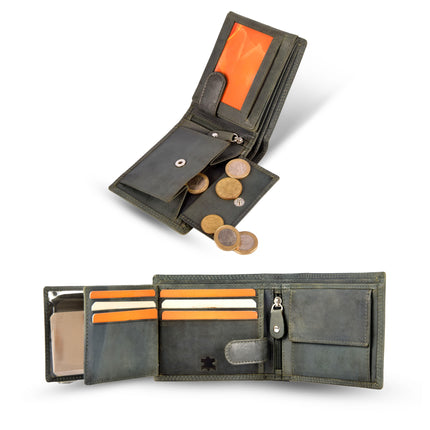 De Portemonnee Die Je Essentials Dichtbij Houdt | 9.5cm x 2.5cm x 11cm | Olive Leer | 6 Pasjeshouder | Ruim Biljetvak | Muntvak | RFID | Cadeau voor Hem