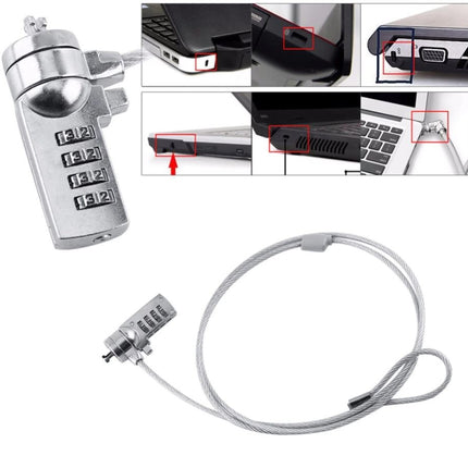 3 Stuks Premium Anti-diefstal Computerbeveiligingskabel met Cijferslot Ketting Slot voor Laptop en Desktop - Kettingslot Notebook Computerslot Pc Anti Diefstal Computer Beveiligingskabel 