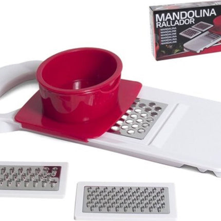 3-In-1 Keuken Mandoline Snijder – Groentesnijder Rasp – Keukensnijder Snijmachine – 28cm – Wit