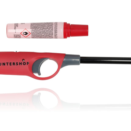 Elektrische gas aansteker | set van 2 in rood | 25.5cm lengte | navulbare gasaansteker voor bbq & kamperen -  incl. navulling 