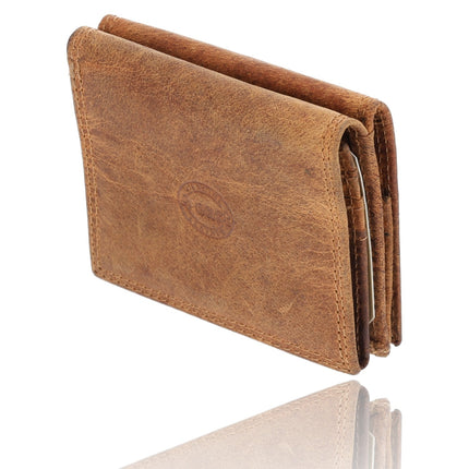 Leren Portemonnee Heren met RFID Bescherming | Compacte Heren Portemonnee met Muntvak, 9.5x7.5cm | Echt Leer, 3 Pasjesvakken, Ruime Briefgeldvakken | Ideaal Cadeau
