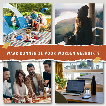 RVS Mokken Set 2 Stuks - Dubbelwandig 150ML - Lichtgewicht Campingbeker - Thermobeker voor Outdoor & Kamperen