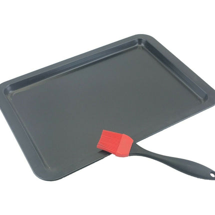 Platte bakvorm / bakplaat rechthoekig, 33cmx23x2cm | anti-aanbak bakplaat medium
