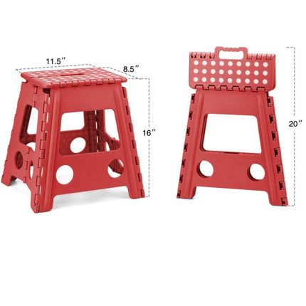 Opstapkruk set van 2 opvouwbare Krukken Capri Pink- 29x22x39cm - Perfect voor Camper en Huis - Ruimtebesparend en Handig