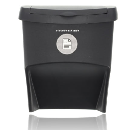 Afvalscheidingsbakken  3 Stuks- 22L  (66L Totaal) - Stapelbare Recycling Prullenbakken -Afval Prullenbakken zwart