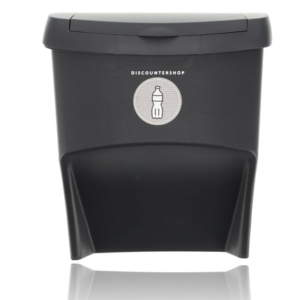 Afvalscheidingsbakken  3 Stuks- 22L  (66L Totaal) - Stapelbare Recycling Prullenbakken -Afval Prullenbakken zwart