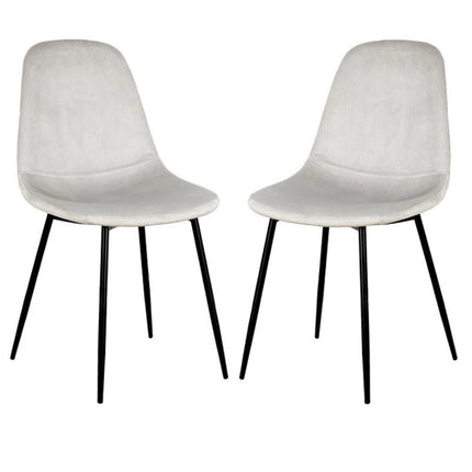 Eetkamerstoelen Kuipstoel corduroy - Lichtgrijs Velvet eetkamerstoel - Fluweel stoel Velvet stoelen - Eetkamerstoelen - Eettafel stoelen