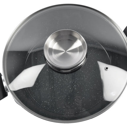 serveerpan - Aroma serveerpan met keramisch coating-  glazen deksel - Ø28cm 