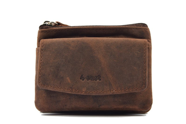 Sleuteletui portemonnee - portemonnee etui - ring portemonnee - pasjeshouder met rits - rits portemonnee - 3 ritsen portemonnee - buffelleer portemonnee - portemonnee met 4 vakken