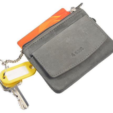 Sleuteletui portemonnee - portemonnee etui - ring portemonnee - pasjeshouder met rits - rits portemonnee - 3 ritsen portemonnee - buffelleer portemonnee - portemonnee met 4 vakken