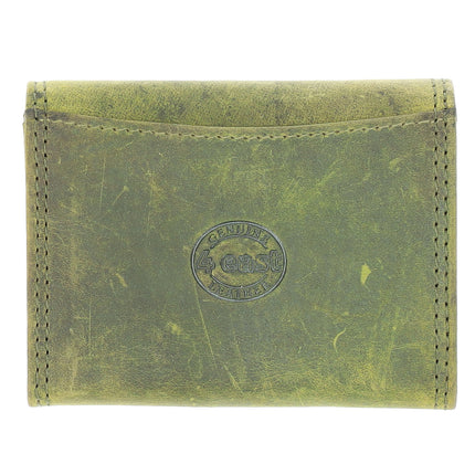 Overslag Portemonnee Dames & Heren | Met Dubbele Kleppen | RFID Bescherming | Olive Unisex Portefeuille | 2 Pasjeshouder, Bil & Muntvak | 9x7x2cm 