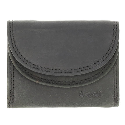 Dubbele Overslag Kleine Portemonnee | Unisex - RFID Anti Skim | Portefeuille Kleingeld | 2 Pasjeshouder, Muntvak & Biljetvak | 9x7x2cm - Zwart 