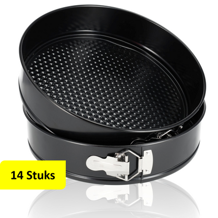 Springvorm Set 28 cm – Non-stick & Lekvrij Metalen Taartvorm – Cheesecake Bakvorm voor Taarten, Quiches & Pizza
