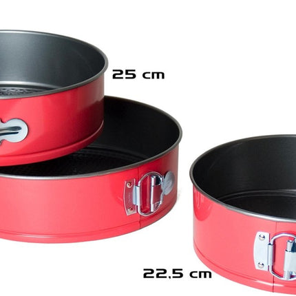 Springvorm anti-aanbak 3 delig - Rond Ø 25 cm - Rond Ø 26 cm - Rond Ø 22 cm - springvorm bak