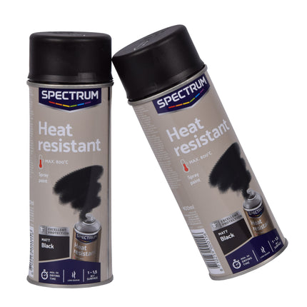 Krasvaste Spuitverf voor Binnen & Buiten | Hittebestendige Zwarte Spuitlak - 0.40 kg | Sneldrogend in 1 uur | Dekking tot 2 m²