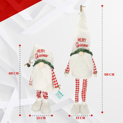 Scandinavische Kerstkabouters - Kerstdecoratie Verstelbaar 68-98 cm - Pluche Kerstpop