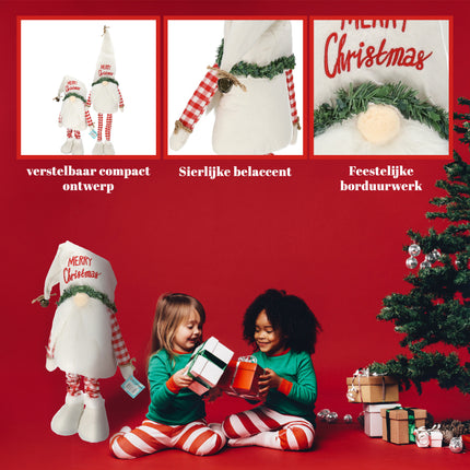 Scandinavische Kerstkabouters - Kerstdecoratie Verstelbaar 68-98 cm - Pluche Kerstpop