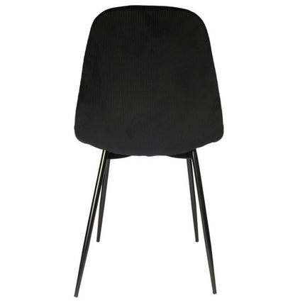 Eetkamerstoelen Kuipstoel corduroy - Zwart Velvet eetkamerstoel - Fluweel stoel Velvet stoelen - Eetkamerstoelen - Eettafel stoelen