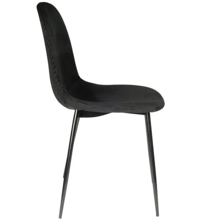 Eetkamerstoelen Kuipstoel corduroy - Zwart Velvet eetkamerstoel - Fluweel stoel Velvet stoelen - Eetkamerstoelen - Eettafel stoelen