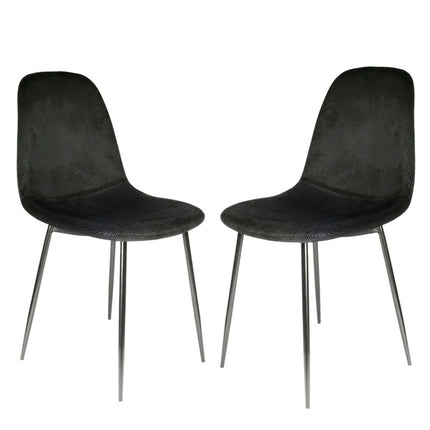 Eetkamerstoelen Kuipstoel corduroy - Zwart Velvet eetkamerstoel - Fluweel stoel Velvet stoelen - Eetkamerstoelen - Eettafel stoelen