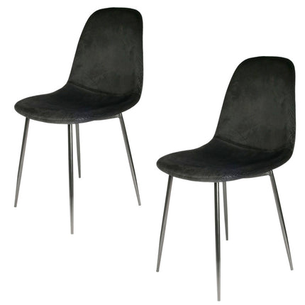 Eetkamerstoelen Kuipstoel corduroy - Zwart Velvet eetkamerstoel - Fluweel stoel Velvet stoelen - Eetkamerstoelen - Eettafel stoelen