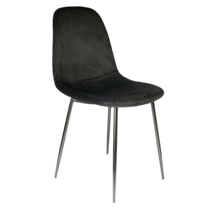 Eetkamerstoelen Kuipstoel corduroy - Zwart Velvet eetkamerstoel - Fluweel stoel Velvet stoelen - Eetkamerstoelen - Eettafel stoelen