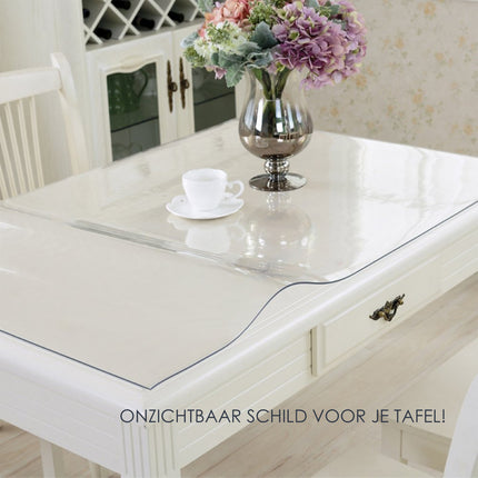 Tafelbeschermer 120x60 cm - Transparant Glashelder, Hittebestendig & Antislip - Duurzaam Tafelkleed van 1 mm Dikte