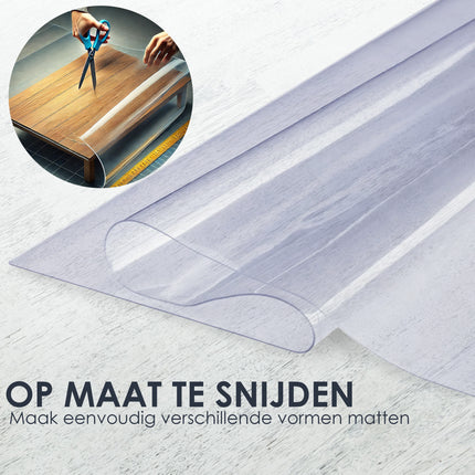 Tafelbeschermer 120x60 cm - Transparant Glashelder, Hittebestendig & Antislip - Duurzaam Tafelkleed van 1 mm Dikte